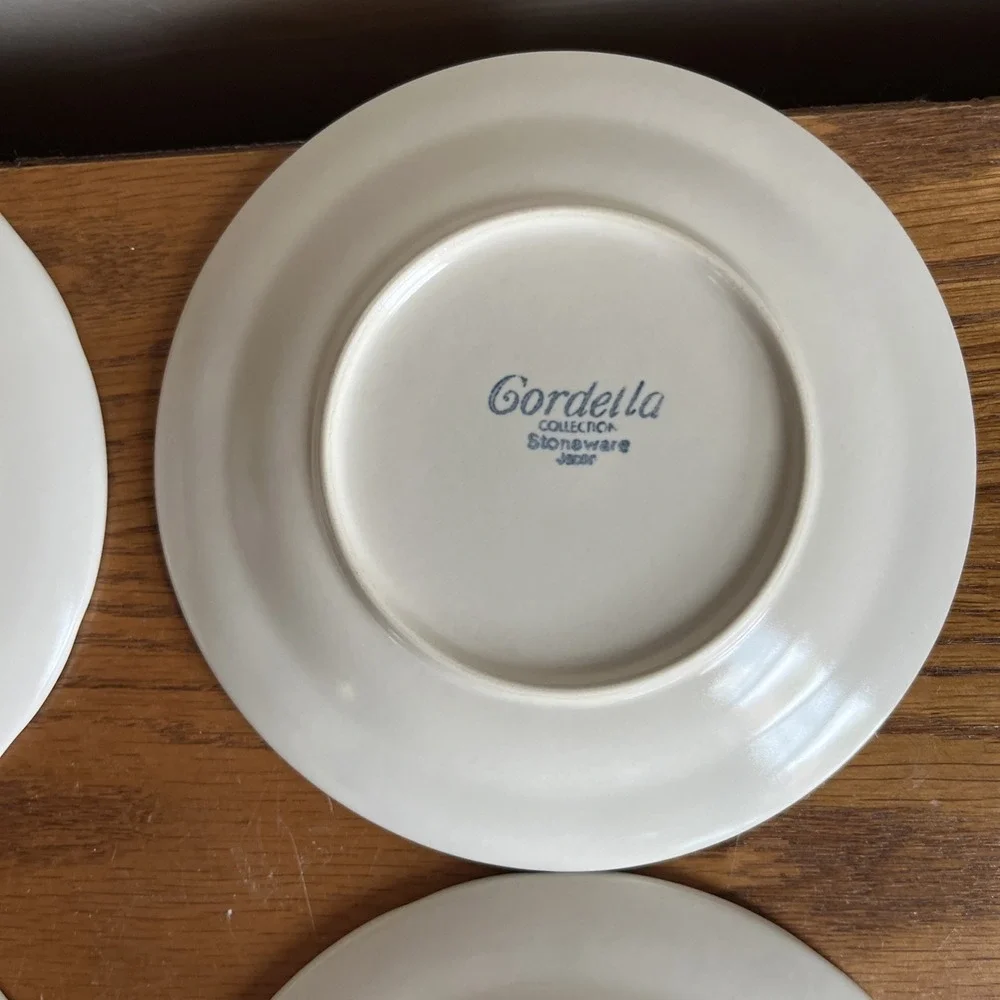 Vintage Cordella Collection Bluet Set Of 4 Saucers‎ And 1 Coffee Cup Blue Floral